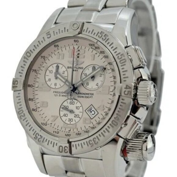 Breitling 45mm Men\'s Emergency Mission Silver Dial Stainless Watch- Ref: A73322! main image 6